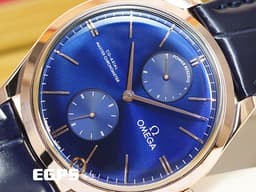 OMEGA 歐米茄 De Ville 碟飛 Trésor Power Reserve 動能顯示 小秒針 43553402203001 <font color=#0000ff>藍色放射紋面盤</font> 玫瑰金 <font color=#FF0000>2023年保單</font> 同軸擒縱 手上鍊 40mm