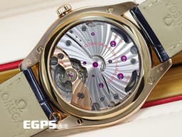 OMEGA 歐米茄 De Ville 碟飛 Trésor Power Reserve 動能顯示 小秒針 43553402203001 <font color=#0000ff>藍色放射紋面盤</font> 玫瑰金 <font color=#FF0000>2023年保單</font> 同軸擒縱 手上鍊 40mm