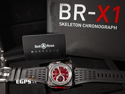 Bell & Ross 柏萊士 BR-X1 Skeleton Chronograph Red Edition 計時碼表 <font color=#CE0000>紅色鏤空面盤</font> BR-X1-CE-TI-BTQ 黑陶瓷 鈦金屬 <font color=#FF0000>限量50只</font> 自動上鍊 45mm