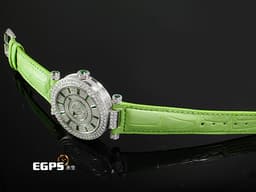 FRANCK MULLER 法蘭穆勒 Double Mystery 雙重神秘 DM39D2RCD 18K白金材質 <font color=#70cce1>原廠鑲鑽 滿天星鑽石面盤（共652顆寶石）</font> <font color=#74d56a>綠色寶石指針、時標</font> <font color=#ff00ff> 新錶訂價約：2,584,000元 </font>自動上鍊 39mm