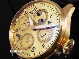 IWC 萬國 BIG PILOTS 大飛行員 萬年曆 IW502639 18K玫瑰金材質 <font color="#ff00ff"> 七日鍊動力儲存顯示 </font> <font color="#FF0000">經典南北月相萬年曆腕錶、四位數字年份顯示 </font> 自動上鍊 46mm