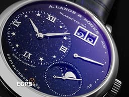 A. LANGE &amp; SÖHNE 朗格 Little Lange 1 Moon Phase 182.086 18K白金材質 <font color="#05f0f0">深藍色砂金石面盤</font>&nbsp;<font color="#ff0000">2024年保單</font>&nbsp;手動上鏈 36.8mm
