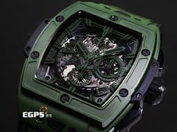 Hublot 宇舶 Spirit Of Big Bang Black Magic 42 大爆炸 靈魂系列 642.GX.5210.RX <font color="#9bdd92">深綠色拋光陶瓷材質</font><font color="#ff00ff"> </font>計時碼表 酒桶型 鏤空面盤 <font color="#ff0000">2025年電子保單 限量200支</font>&nbsp;自動上鍊 42mm