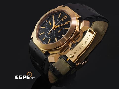 BVLGARI 寶格麗 Bulgari Octo Velocissimo 102115 18K玫瑰金材質 計時腕錶 氣質與氣勢兼具&nbsp;整支重約4.68兩&nbsp;2021年保卡&nbsp;自動上鍊 41mm