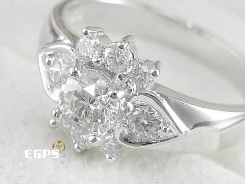 天然鑽石 K金鑽戒 白K金 天然真鑽 女戒 主石0.51CT 造型鑽戒 鑽石戒指