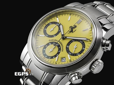 Girard-Perregaux 芝柏 GP Pour Ferrari 8020 不鏽鋼材質 法拉利LOGO黃色面盤&nbsp;&nbsp;自動上鍊 38mm