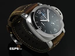 PANERAI 沛納海 LUMINOR 系列 BiTempo PAM1360 GMT PAM01360 <font color="#6ca6d5">藍色GMT、動力顯示指針箭頭</font> <font color="#FF0000">2024年保單 </font> 自動上鍊 44mm
