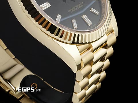 ROLEX 勞力士 DAY-DATE 40 DD 蠔式星期日誌型 228238 18K黃金材質 2025年最新款 鑲鑽縞瑪瑙面盤俗鷹眼面盤/2025年新式保卡 自動上鏈 40mm
