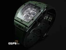 Hublot 宇舶 Spirit Of Big Bang Black Magic 42 大爆炸 靈魂系列 642.GX.5210.RX <font color="#9bdd92">深綠色拋光陶瓷材質</font><font color="#ff00ff"> </font>計時碼表 酒桶型 鏤空面盤 <font color="#ff0000">2025年電子保單 限量200支</font>&nbsp;自動上鍊 42mm