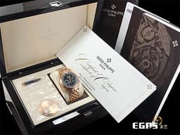 Patek philippe PP 百達翡麗 Complications 超複雜功能時計系列 5270/1R-001 18K玫瑰金材質 <font color="#05f0f0">萬年曆腕錶 月相盈虧顯示 計時腕錶</font> <font color="#FF0000">2021年保單 僅試戴極新品 新錶參考訂價：7,716,000元</font>&nbsp;手上鍊 41mm