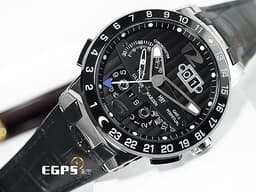 ULYSSE NARDIN 雅典 El Toro 挑戰者萬年曆腕錶 320-00 18K白金材質 黑色陶瓷圈 黑色繩索紋面盤 GMT 大日期窗 自動上鍊 <font color="#FF0000">萬年曆超級複雜功能腕錶 附原廠膠帶及膠帶專用錶扣</font>&nbsp;43mm