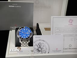 Carl F. Bucherer 寶齊萊 Patravi ScubaTec 柏拉維 深潛 00.10632.23.53.21&nbsp;<font color="#0c8edf">藍色雕紋面盤</font><font color="#0582f5">&nbsp;</font>不鏽鋼 排氦氣閥&nbsp;<font color="#FF0000">2025年保卡 </font>潛水錶 自動上鍊 44.6mm