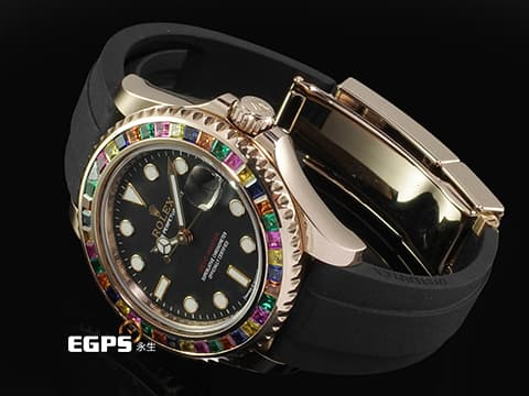 ROLEX 勞力士 Yacht-Master 遊艇名仕型 268655 永恆玫瑰金 精鑲彩色糖果寶石錶圈&nbsp;2020年新式保卡 自動上鍊 37mm