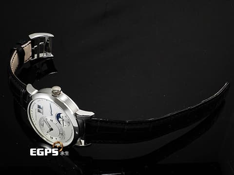A. LANGE &amp; SÖHNE 朗格 Lange 1 Moonphase Platinum 192.025 P950鉑金材質 大日期窗、動力儲存顯示 日夜顯示月相功能&nbsp;2025年保單 僅試戴極新品&nbsp;手動上鏈 38.5mm