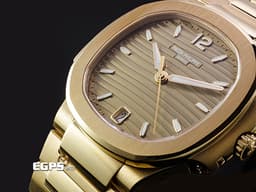 Patek Philippe 百達翡麗 PP 金鷹 鸚鵡螺 7118/1R-010&nbsp; 18K玫瑰金材質&nbsp;<font color="#ead4ae">水平橫紋浮雕香檳金色面盤</font><font color="#0000E3"> </font><font color="#FF0000">&nbsp;2026年保單 保有部分原廠膠膜</font> 自動上鍊 35.2mm