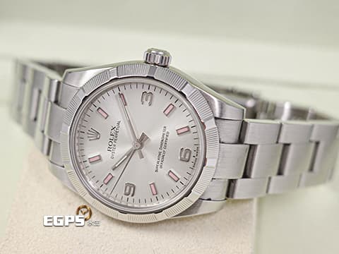 ROLEX 勞力士 Oyster Perpetual 31 蠔式恆動型 177210 粉紅色夜光時標&nbsp;OP31 不鏽鋼 大三針 特殊坑紋外圈&nbsp;台灣公司貨 自動腕錶 31mm