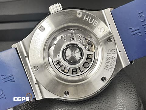 HUBLOT 宇舶 Classic Fusion 經典融合系列 511.NX.7170.RX 高硬度5級鈦金屬材質 藍色太陽紋面盤&nbsp;2024年電子保單&nbsp;自動上鍊 45mm