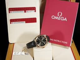 OMEGA 歐米茄 SEAMASTER 海馬系列 AQUA TERRA 150 年曆錶 23123392206001 <font color="#e6bd84">18K玫瑰金材質 半金款 灰色夾板紋面盤</font>&nbsp;<font color="#FF0000">2021年保卡</font>&nbsp;同軸擒縱 自動上鍊 38.5mm