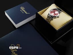 CHOPARD 蕭邦 Happy Sport 快樂鑽 278582-3009 <font color="#fbb6b6">粉紅色面盤 五顆跑鑽&nbsp;錶冠鑲嵌圓形粉色水晶</font>&nbsp;不鏽鋼材質&nbsp;<font color="#FF0000">2026年保單</font>&nbsp;石英機芯 36mm