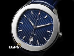 PIAGET 伯爵 Polo Date 系列 G0A43001 <font color=#0000E3>藍色雕紋面盤</font> 不鏽鋼 <font color=#FF0000>2024年</font> 自動上鍊 42mm