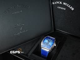 Franck Muller 法蘭穆勒 FM錶 Vanguard Sfumato Slim系列 V41 S S6 AT<font color="#0a0a0a">&nbsp;</font><font color="#0582f5">藍色漸層面盤</font>&nbsp;小秒針 不鏽鋼&nbsp;輕薄酒桶型 <font color="#ff0000">2026年保單 新錶訂價：450,000元</font> 自動上鍊 41×49.95mm