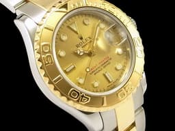 ROLEX 勞力士 Yacht-Master 遊艇名仕 69623 18K黃金材質 半金款 小型 <font color="#f7ea97">香檳金色面盤</font>&nbsp;<font color="#ff0000">台灣公司貨</font> 自動上鏈 29mm