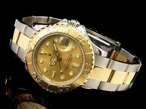 ROLEX 勞力士 Yacht-Master 遊艇名仕 69623 18K黃金材質 半金款 小型 香檳金色面盤&nbsp;台灣公司貨 自動上鏈 29mm