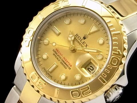 ROLEX 勞力士 Yacht-Master 遊艇名仕 69623 18K黃金材質 半金款 小型 香檳金色面盤&nbsp;台灣公司貨 自動上鏈 29mm