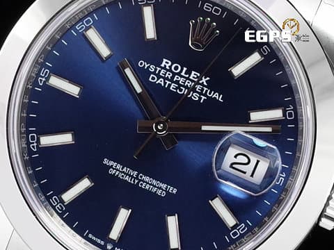ROLEX 勞力士 Datejust 41 蠔式日誌型 126300 亮藍色面盤 經典 DJ41 不鏽鋼 2025年保卡 蠔式（Oyster）三節錶帶 自動上鍊 41mm