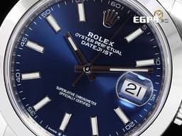 ROLEX 勞力士 Datejust 41 蠔式日誌型 126300 <font color=#4169e1>亮藍色面盤</font> 經典 DJ41 不鏽鋼 <font color=#FF0000>2025年保卡 蠔式（Oyster）三節錶帶</font> 自動上鍊 41mm