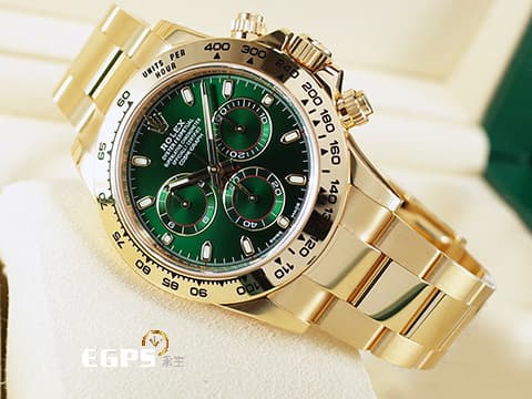 ROLEX 勞力士 Cosmograph Daytona 宇宙計時型 迪通拿 116508 綠金迪 綠油金&nbsp;2022年保單 計時碼錶 與眾不同 氣宇非凡 霸氣綠迪 錯過不再 18K黃金 賽車錶 自動上鍊 40mm