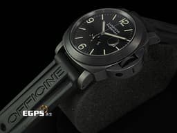 PANERAI 沛納海 LUMINOR PAM028 PAM00028 DLC鍍黑不鏽鋼材質 <font color=#70cce1> 動能儲存顯示 黑色釘格紋面盤 </font> <font color=#FF0000>復刻限量版，全球限量1000只，附限量證書 </font> 自動上鍊 44mm