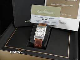 Jaeger-LeCoultre 積家 Reverso Classic Large Small Second 翻轉系列 Q3858522 <font color="#ababab">銀白色雕紋面盤</font><font color="#1954b3">搭配藍鋼指針</font> 經典 大型款 小秒針 不鏽鋼 <font color="#ff0000">2023年保單</font> 手動上鍊 27.4 x 45.6mm