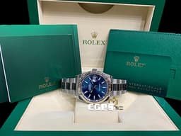 ROLEX 勞力士 Datejust 41 蠔式日誌型 126334 <font color=#0066FF>亮藍色面盤</font> 不鏽鋼 DJ41 經典三角坑紋錶圈 <font color=#FF0000>2024年保卡 蠔式（Oyster）三節錶帶</font> 自動上鍊 41mm