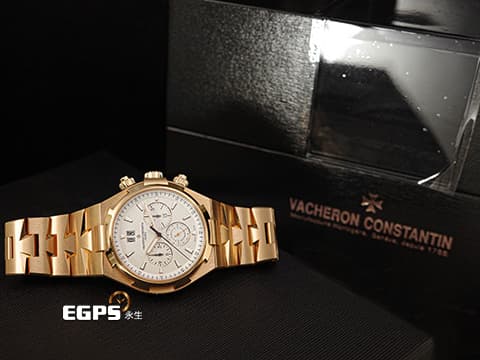 Vacheron Constantin 江詩丹頓 VC錶 Overseas Chronograph 縱橫四海 49150 白色雕紋面盤 計時碼表 大日期窗&nbsp;玫瑰金材質 整只重6.92兩&nbsp;自動上鍊 42mm