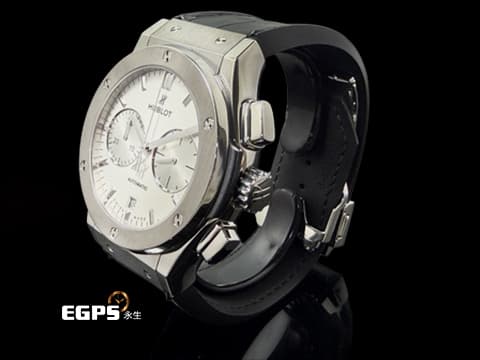 Hublot宇舶 ClassicFusion經典融合系列 521.NX.2611.LR 鈦金屬材質 特色銀白蛋白石面盤 鍍銠銀色指針與條形時標&nbsp;自動上鍊 45mm