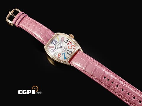 FRANCK MULLER 法蘭穆勒 2852QZCOLDRMD1R 18K玫瑰金材質 銀白色面盤 彩色阿拉伯數字時標 原廠鑲嵌鑽石錶圈&nbsp;石英機芯 43x31mm