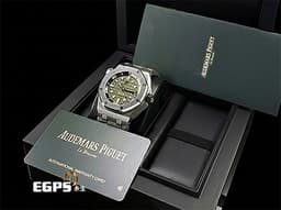 Audemars Piguet 愛彼 AP錶 Royal Oak Offshore Diver 皇家橡樹 離岸型&nbsp; 15720ST.OO.A052CA.01 <font color="#55852e">軍綠色「Méga Tapisserie」超大型格紋面盤</font><font color="#019858"> </font>ROO&nbsp;不鏽鋼 潛水錶<font color="#FFFF33">&nbsp;</font><font color="#ff0000">2024年保單   最新錶帶快拆系統</font>&nbsp;15720 ST 自動上鍊&nbsp;42mm