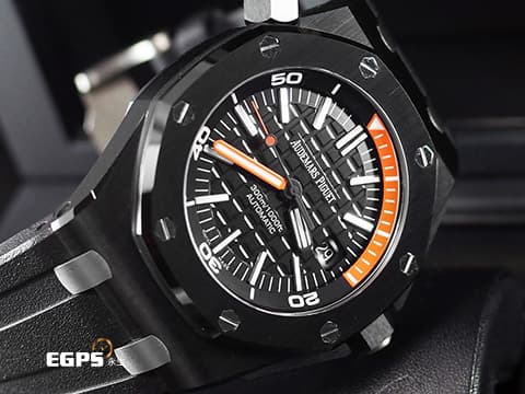 Audemars Piguet 愛彼 AP錶 Royal Oak Offshore Diver 皇家橡樹離岸型 潛水錶 陶瓷材質 15707CE 橘呆 橘色潛水刻度 分針指針&nbsp;專賣店限定款 數量稀少 自動上鏈&nbsp;42mm