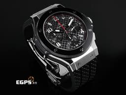 HUBLOT 宇舶 Big Bang 大爆炸 341.SB.131.RX 不鏽鋼材質 <font color=#ffffff>黑灰色格紋面盤</font> <font color=#FF0000>紅色分鐘、計時刻度 2025年電子保單</font> 自動上鍊 41mm