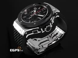 HUBLOT 宇舶 Big Bang 大爆炸 341.SB.131.RX 不鏽鋼材質 <font color=#ffffff>黑灰色格紋面盤</font> <font color=#FF0000>紅色分鐘、計時刻度 2025年電子保單</font> 自動上鍊 41mm