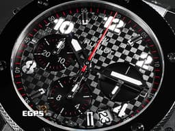 HUBLOT 宇舶 Big Bang 大爆炸 341.SB.131.RX 不鏽鋼材質 <font color=#ffffff>黑灰色格紋面盤</font> <font color=#FF0000>紅色分鐘、計時刻度 2025年電子保單</font> 自動上鍊 41mm