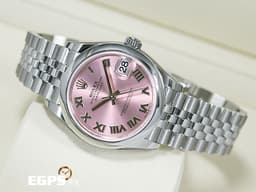 ROLEX 勞力士 Datejust 31 蠔式日誌型 278240 <font color="#FFB7DD">粉紅色錶面盤 羅馬數字時標</font> 經典 DJ31 不鏽鋼 <font color="#FF0000">2025年保單 紀念型（Jubilee）錶帶</font> 自動上鍊 31mm
