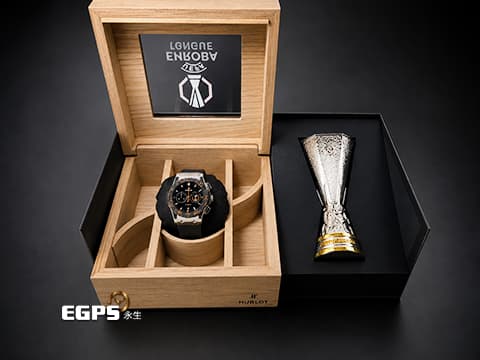 HUBLOT 宇舶 Classic Fusion Chronograph 經典融合 541.NQ.1470.RX.UEL26 橘色玻璃纖維錶圈 UEFA EuropaLeague 官方授權限量版 鈦金屬材質錶殼&nbsp;計時碼錶 2026年保單 全球限量50只 自動上鍊 42mm