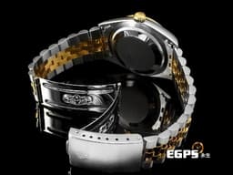 ROLEX 勞力士 DATEJUST 16233 蠔式日誌型 18K黃金 半金款 <font color="#fa00fa">鑲嵌鑽石時標</font><font color="#FF00FF"> </font><font color="#fafa01">香檳金色面盤</font><font color="#FF00FF">&nbsp;</font>經典<font color="#FF00FF">&nbsp;</font>自動上鍊 36mm