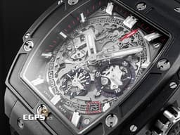 Hublot 宇舶 Spirit of Big Bang Titanium Blue 大爆炸 靈魂系列 641.CI.0173.RX <font color="#05f0f0">黑色陶瓷錶圈、鏤空面盤</font>&nbsp;酒桶型 鈦金屬材質 <font color="#ff0000">2019年保卡</font>&nbsp;自動上鍊 42mm