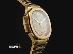 Patek Philippe 百達翡麗 PP 金鷹 鸚鵡螺 7118/1R-010&nbsp; 18K玫瑰金材質&nbsp;<font color="#ead4ae">水平橫紋浮雕香檳金色面盤</font><font color="#0000E3"> </font><font color="#FF0000">&nbsp;2026年保單 保有部分原廠膠膜</font> 自動上鍊 35.2mm