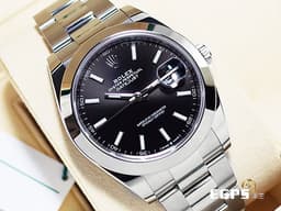 ROLEX 勞力士 Datejust 41 蠔式日誌型 126300 亮黑色面盤 經典 DJ41 不鏽鋼&nbsp;<font color="#FF0000">2019年保單 蠔式（Oyster）三節錶帶</font> 自動上鍊 41mm