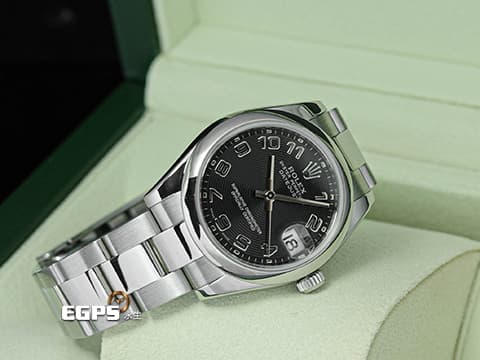 ROLEX 勞力士 Datejust 31 蠔式日誌型 178240 經典絕版黑色同心圓面盤 不鏽鋼 大三針&nbsp;台灣公司貨 蠔式（Oyster）三節錶帶&nbsp;自動腕錶  31mm