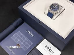 ZENITH 真力時 Defy El Primero 21 高振頻 1/100秒 計時碼錶 95.9002.9004/78.R582 <font color="#05f0f0">藍色鏤空面盤 鈦金屬材質</font>&nbsp;<font color="#FF0000">2025年保卡 台灣公司貨</font>&nbsp;自動上鍊 44mm